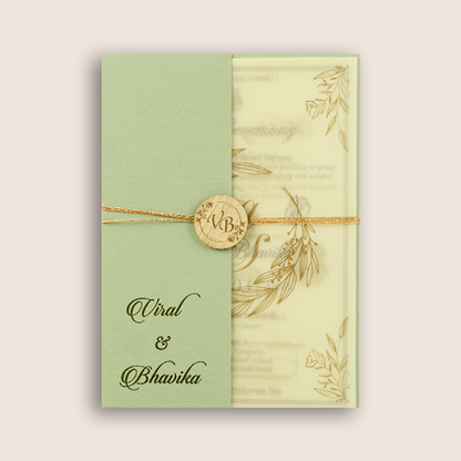 Light Green Floral Wedding Invitation - KMARA510