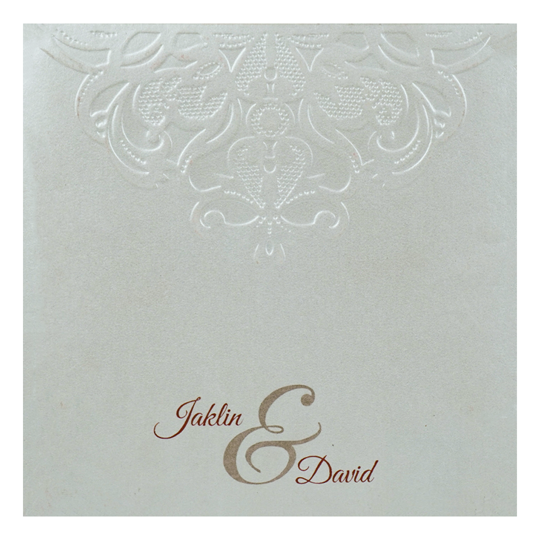 White Floral Laser Cut Invitation Card-KPR01010