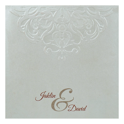 White Floral Laser Cut Invitation Card-KPR01010