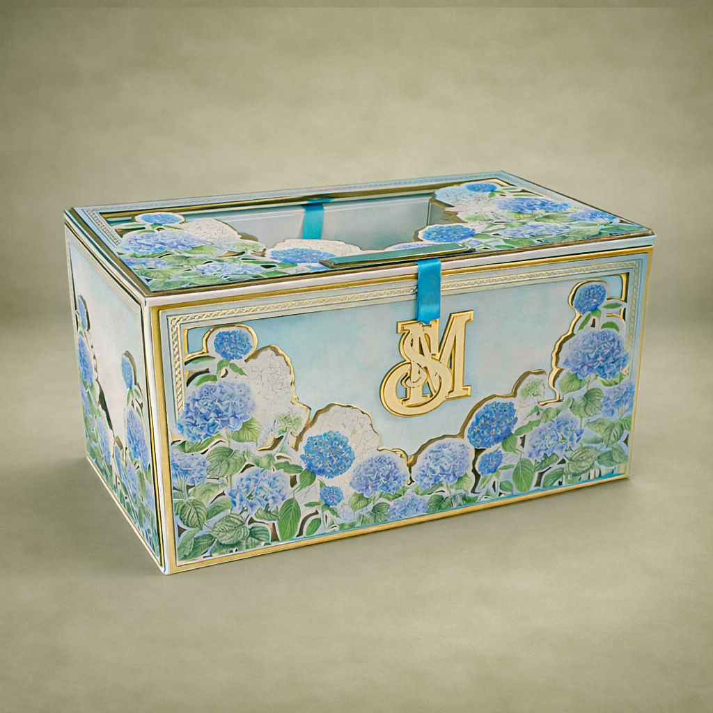 Pastel Blue Floral Luxury Invitation Box -KNLW20244