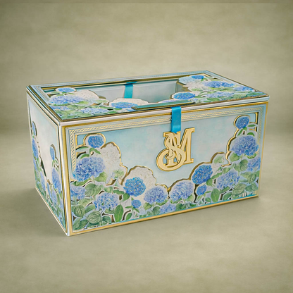 Pastel Blue Floral Luxury Invitation Box -KNLW20244