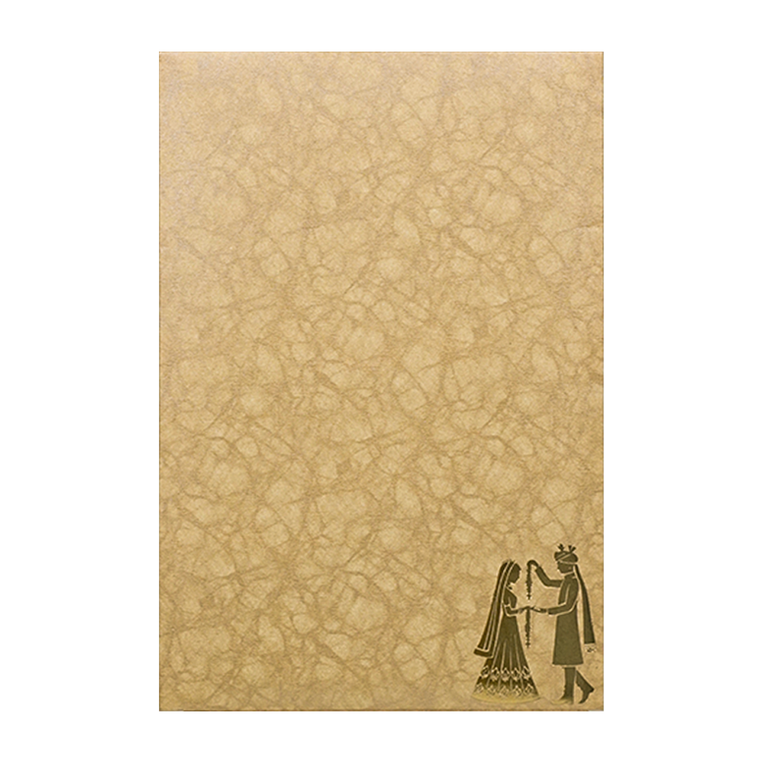 Gold Door Style Bride Groom Wedding Card-KNK3602BR