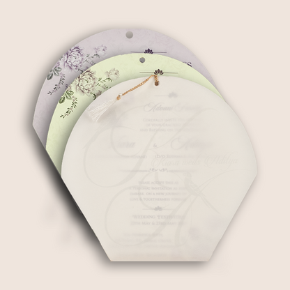Lavender Floral MDF Laser Cut Wedding Card - KFR17150