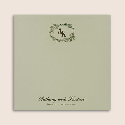 Grey Floral Laser Cut Padded Marriage Card - KPR023530
