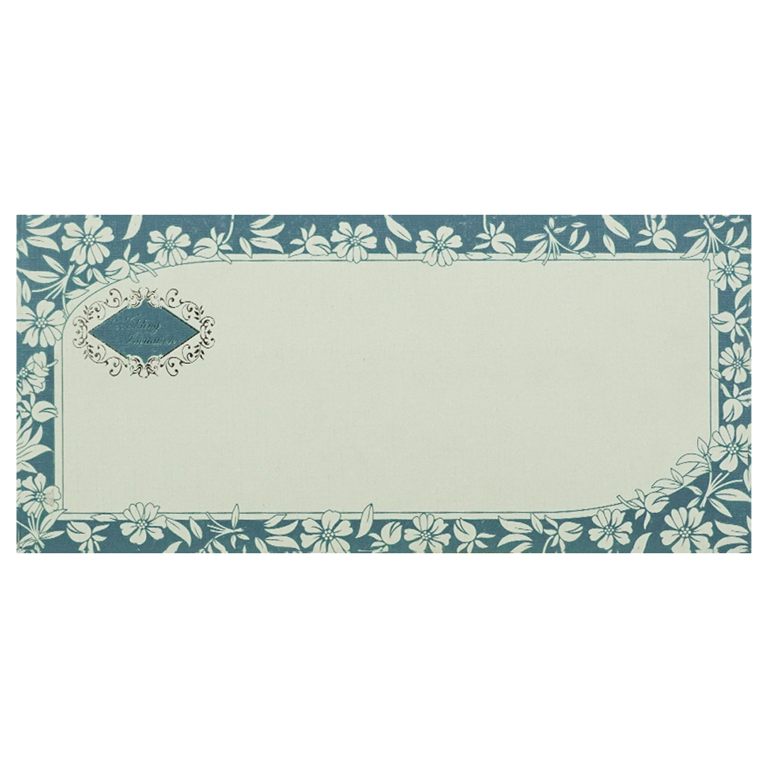 Blue White Floral Wedding Card-KNK2861