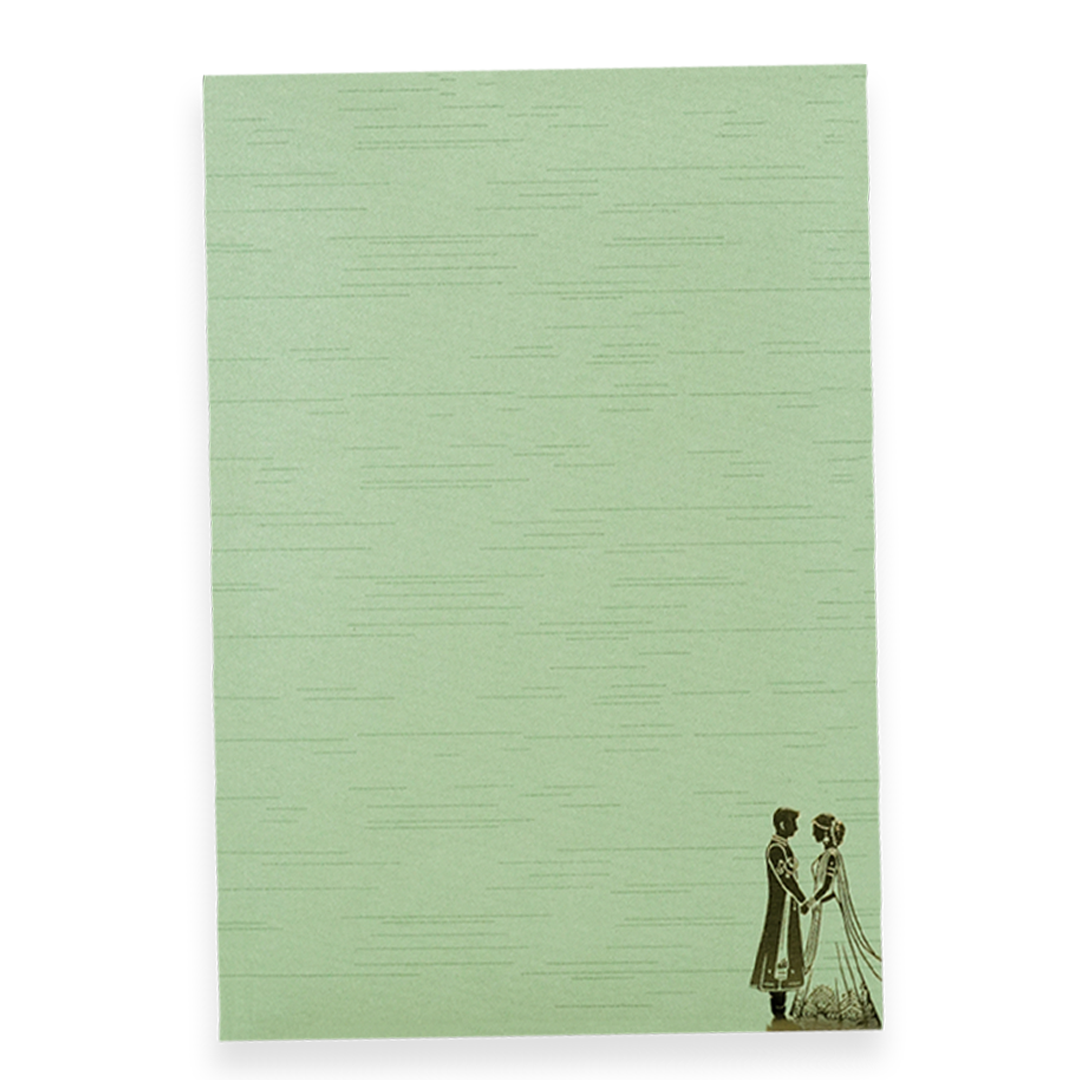 Green Floral Bride Groom Wedding Card-KNT2702GN