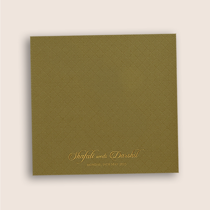 Pastel Brown Floral Padded Wedding Card - KPR020130