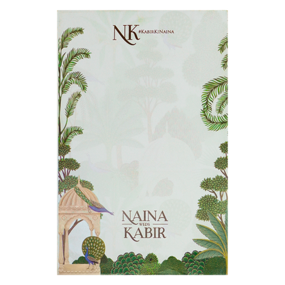 White Peacock Gazebo Wedding Card-KSH71030