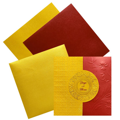 Gold Red Ganesha Wedding Invitation Card-King of Cards