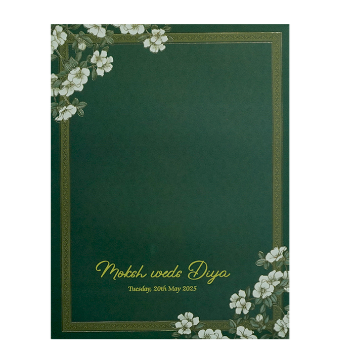 Dark Green Floral Wedding Card-King of Cards