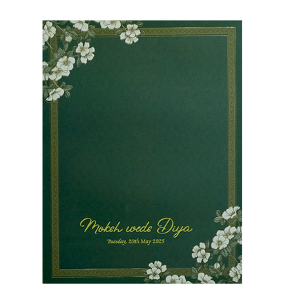Dark Green Floral Wedding Card-King of Cards