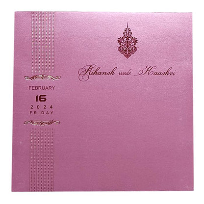 Dark Pink Single Sheet Invitation Card-King of Cards