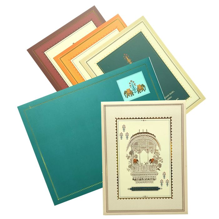 Cream Arch Padded Invitation Card-King of Cards