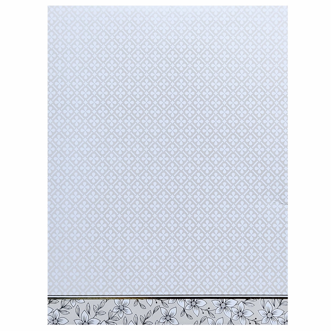 White Floral Nameplate Invitation Card-KNK9203W