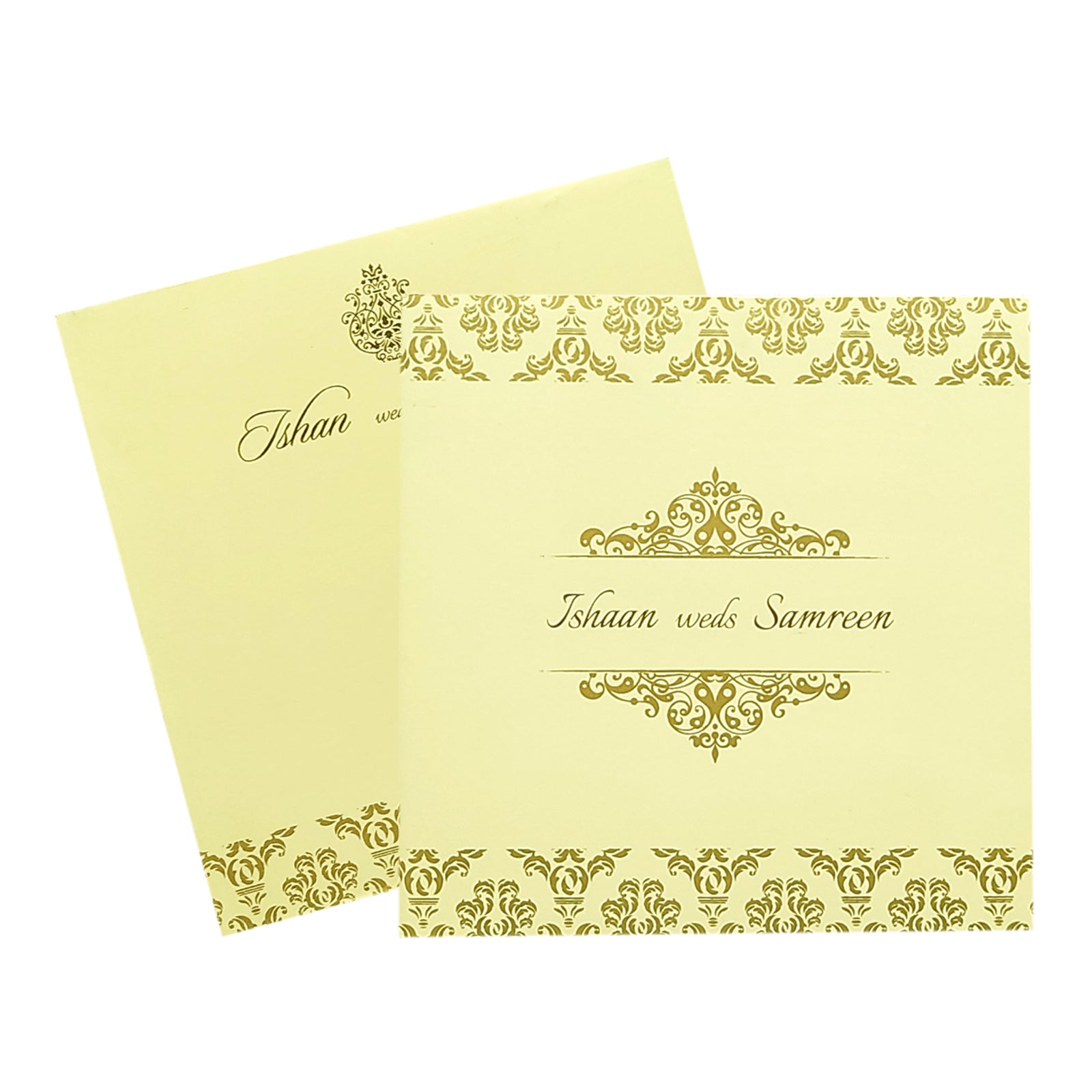 Cream Gold Design Invitation Card-KRC29832