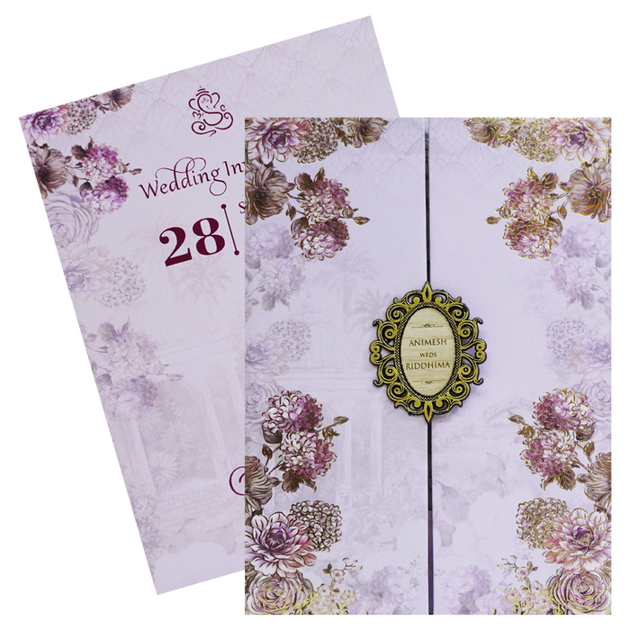 Light Pastel Purple Padded Invitation-King of Cards
