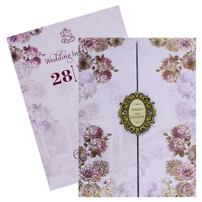 Light Pastel Purple Padded Invitation-King of Cards