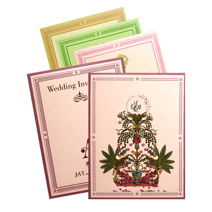 Light Mauve Pink Wedding Card-King of Cards