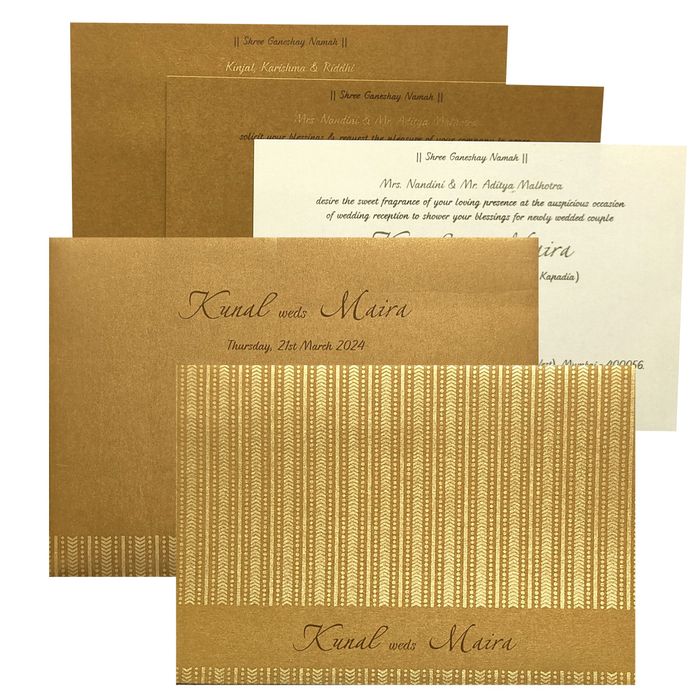 Brown Gold Design Invitation Card-KRC29542