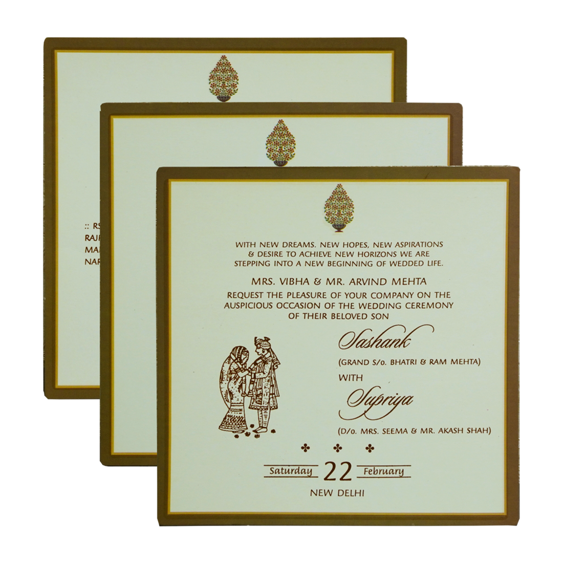 Brown Traditional Box Wedding Invitation-King of Cards
