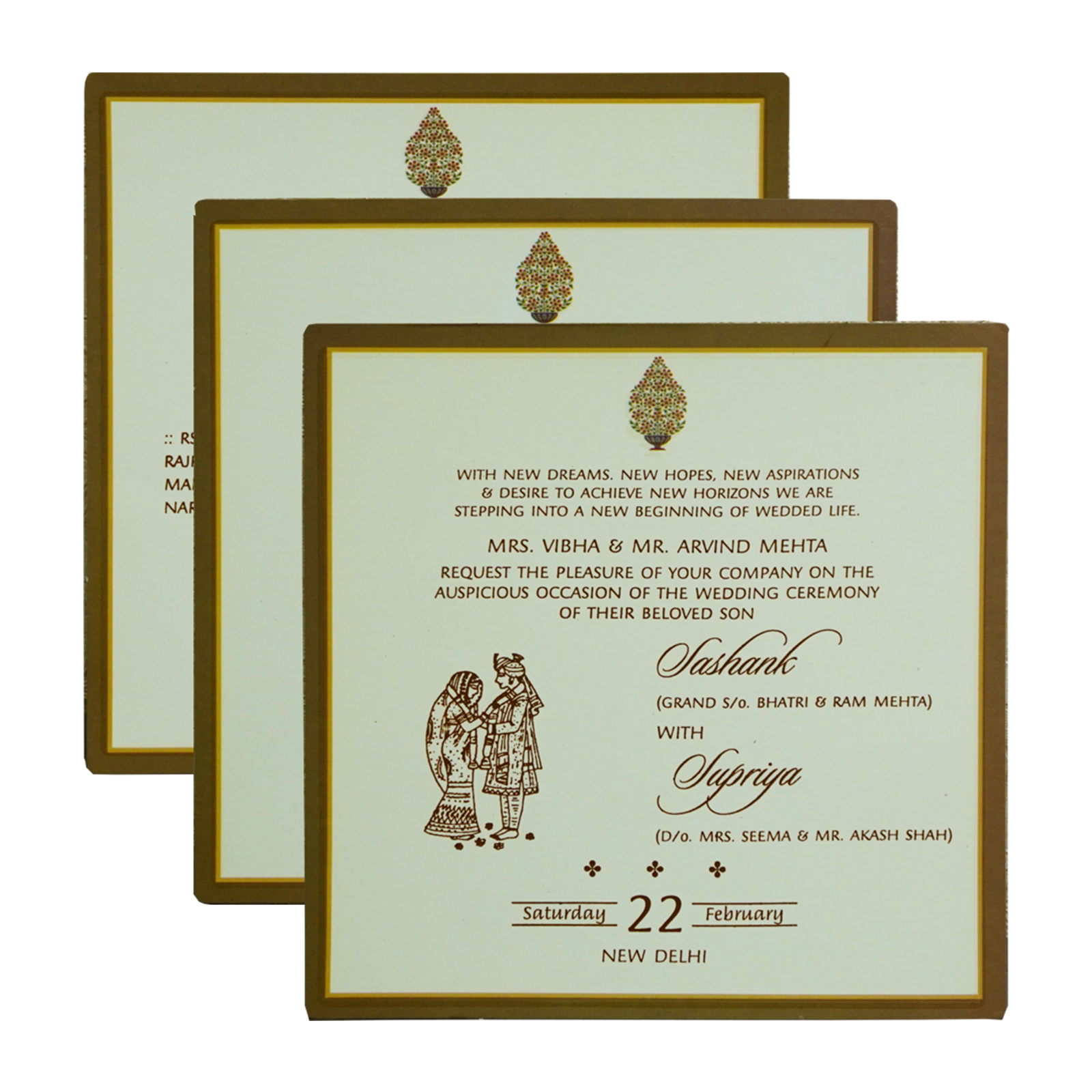 Brown Traditional Box Wedding Invitation-King of Cards