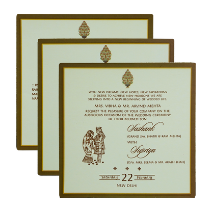 Brown Traditional Box Wedding Invitation-King of Cards