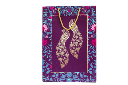 Violet Floral Peacock Bag-King of Cards