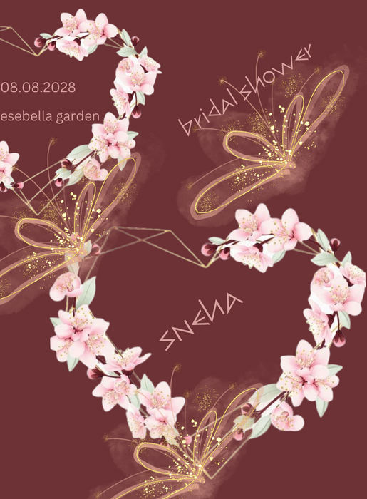 Maroon Floral Bridal Shower-AABDS009