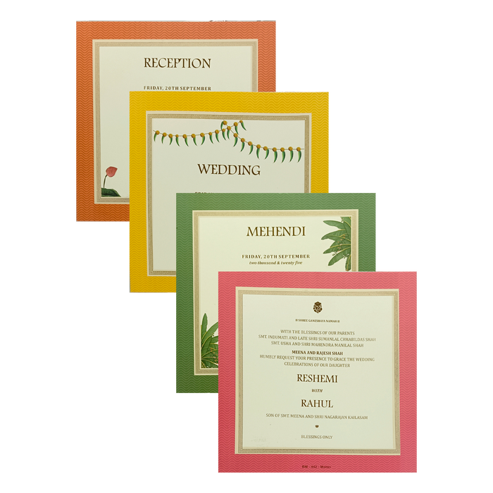 Lime Green Padded Wedding Card-King of Cards