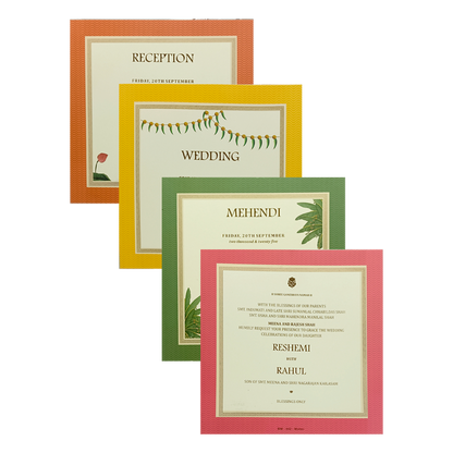 Lime Green Padded Wedding Card-King of Cards