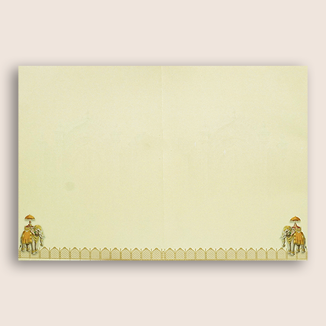 Cream Royal Palace Arch Wedding Card - KNKC4098