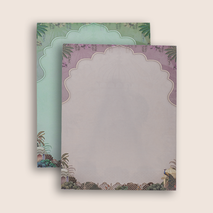 Pastel Pink Jharokha Padded Wedding Card - KAA05700