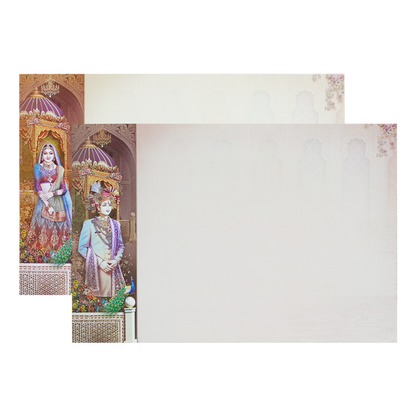 Cream Royal Bride Groom Padded Wedding Card-King of Cards