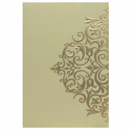 Embossed Gold Foiling Floral Design Wedding Card - KNK30322