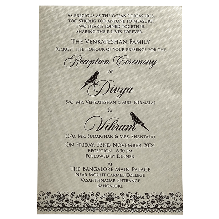 Grey Texture Single Sheet Invitation Card-King of Cards