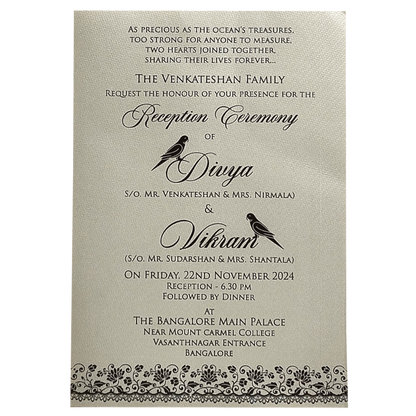 Grey Texture Single Sheet Invitation Card-King of Cards