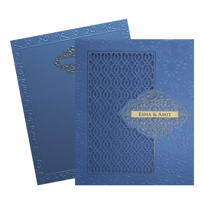 Blue MDF Wedding Card-King of Cards