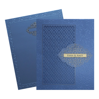 Blue MDF Wedding Card-King of Cards