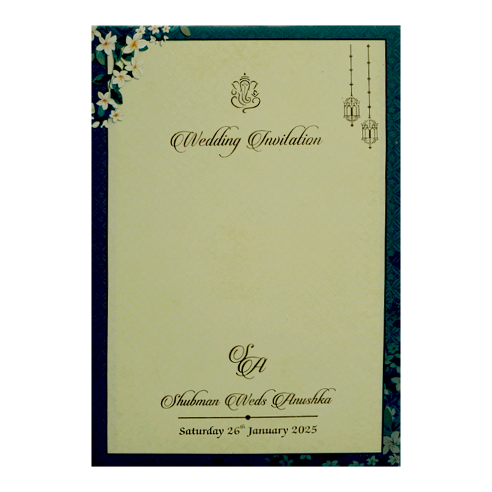 Green Padded Wedding Invitation Card-King of Cards