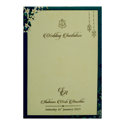 Green Padded Wedding Invitation Card-King of Cards