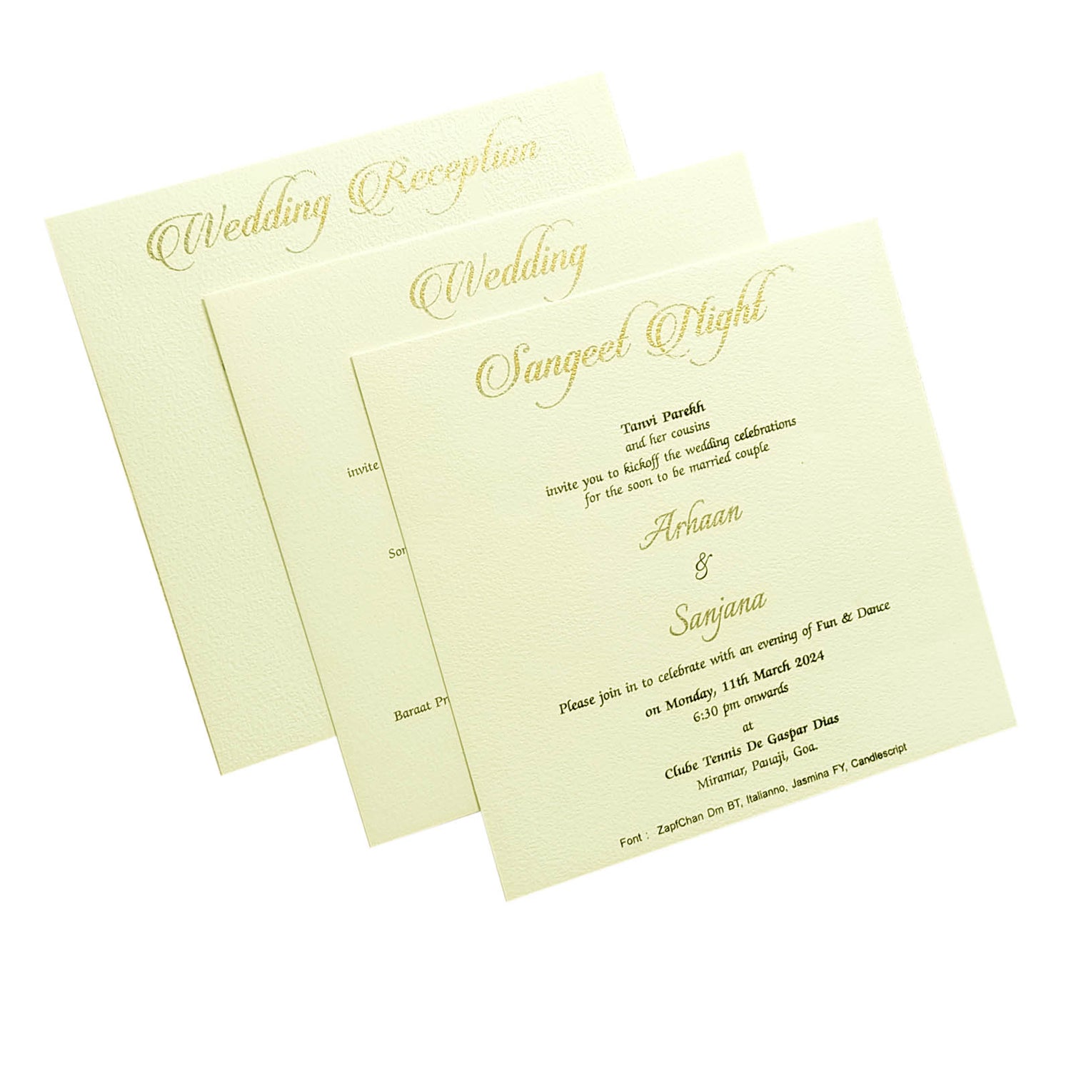 White Ganesha Invitation Card-KRC29132