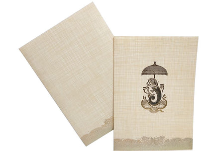 Sandal Metallic Umbrella And Ganesha In Gold Foiling-KNCP25SG-King of Cards