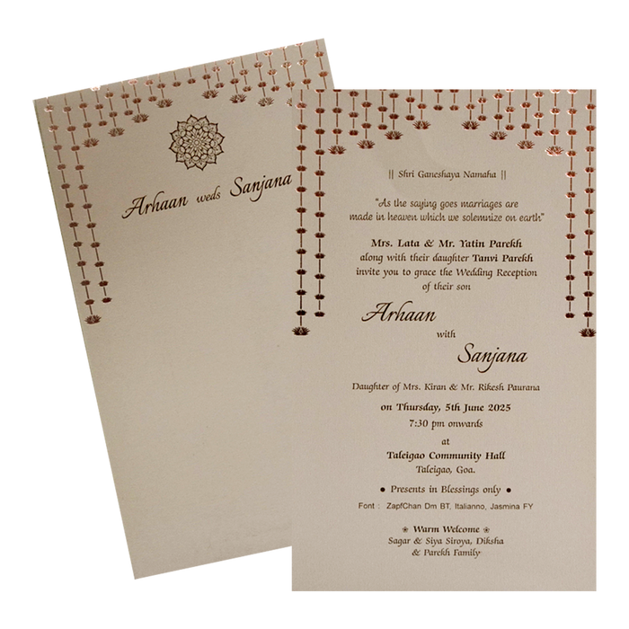 Pale Pink Single Sheet Invitation-King of Cards
