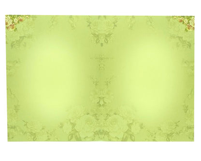 Pista Green Floral Design In Offset Wedding Card-KNKC4036-King of Cards
