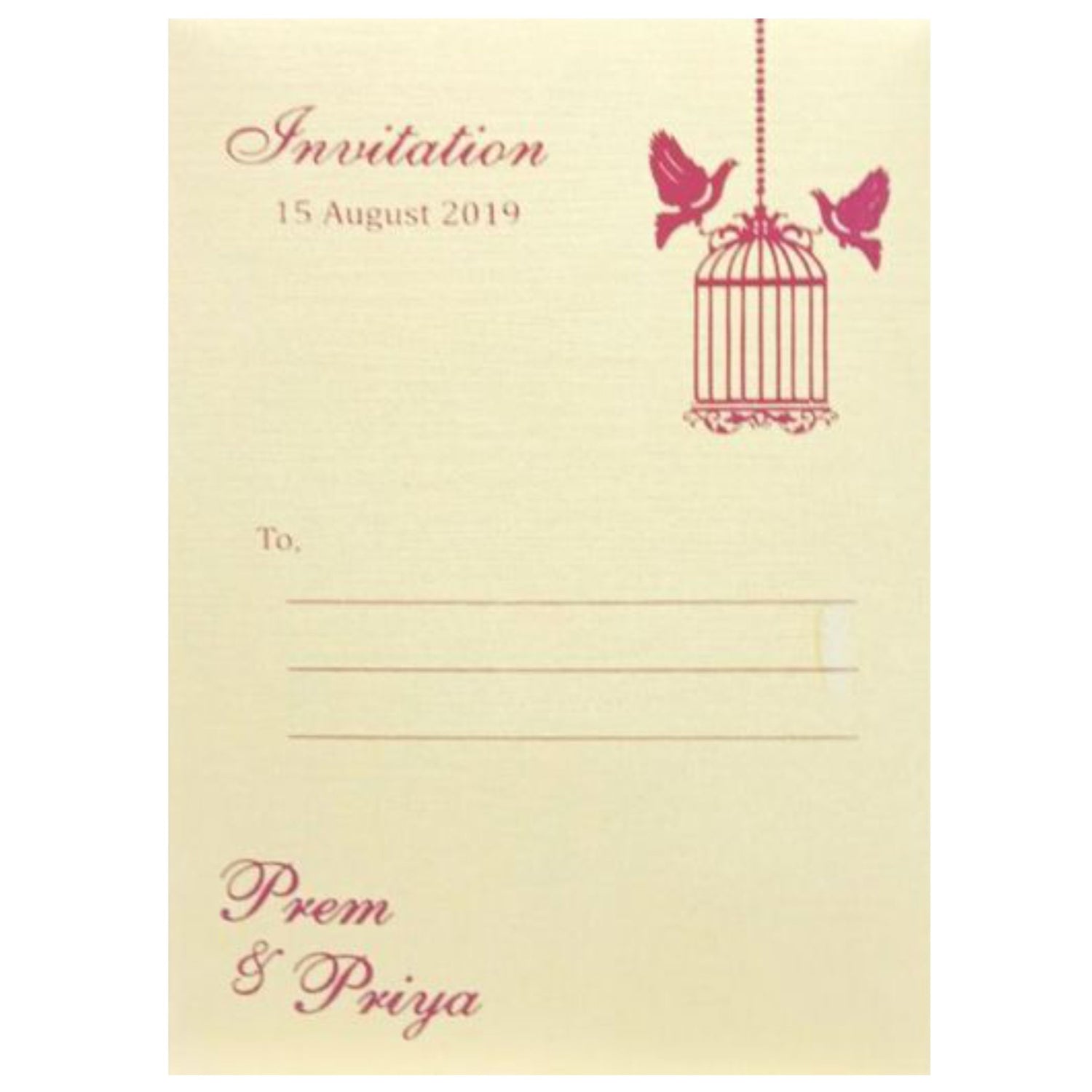 Sparkling Cream Invitation Card-Knkp001c