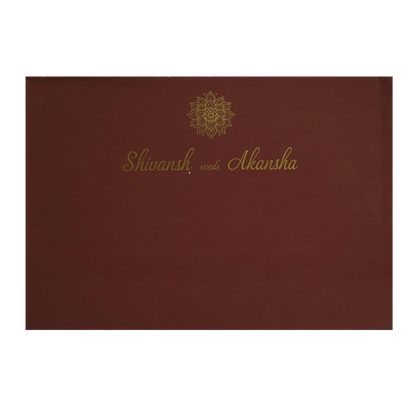 Wine Red Wedding Card-KRC30691