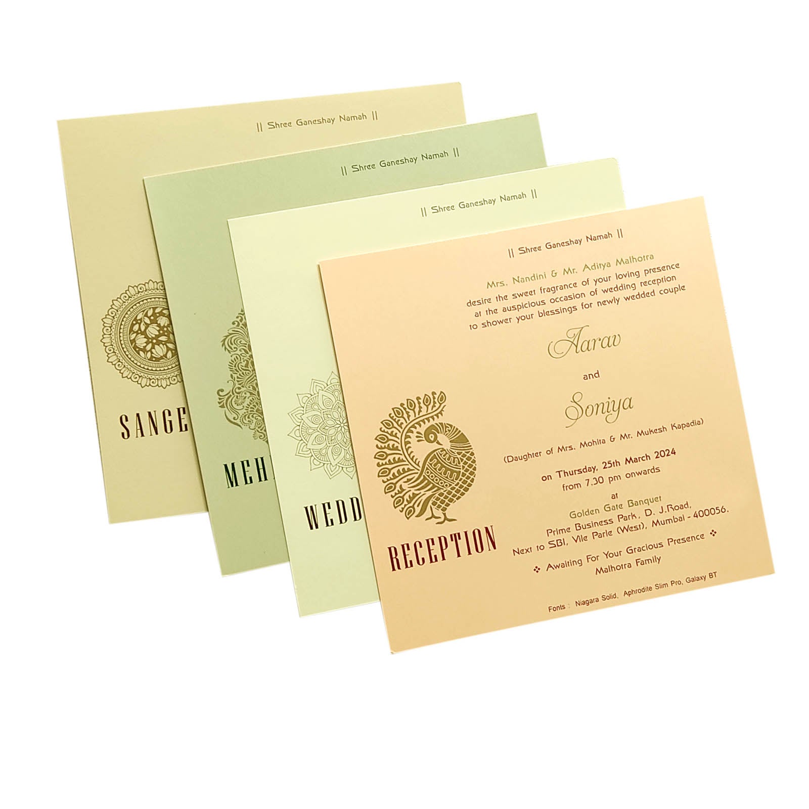 Light Grey Floral Invitation Card-KRC29102