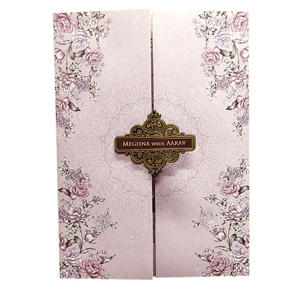 Pale Lilac Floral Invitation-KVN06780