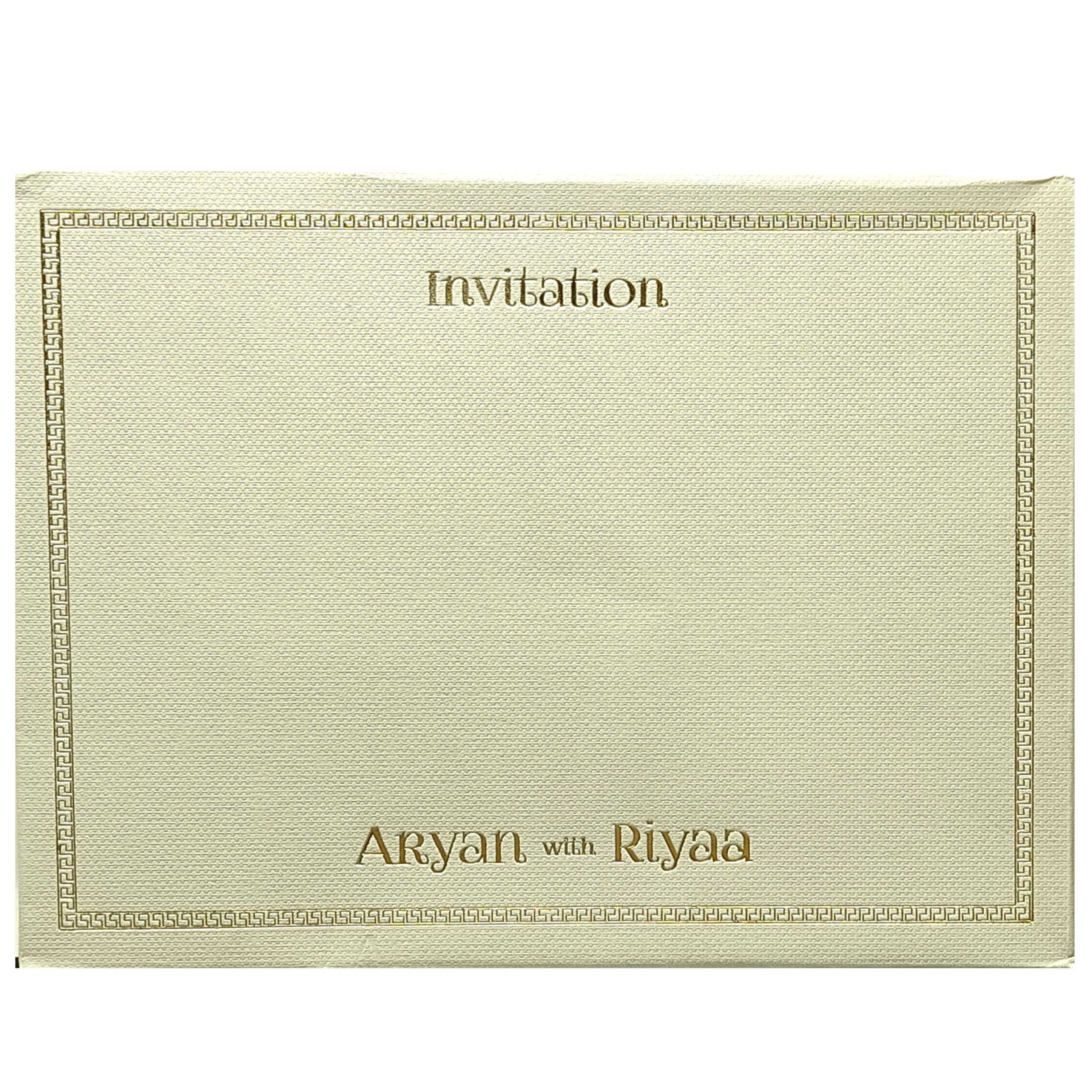 Grey Peacock Padded Invitation Card-KRC29532