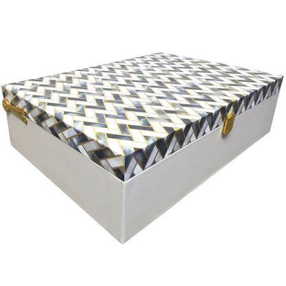 White And Grey Large Box Invitation-KBX0601-King of Cards